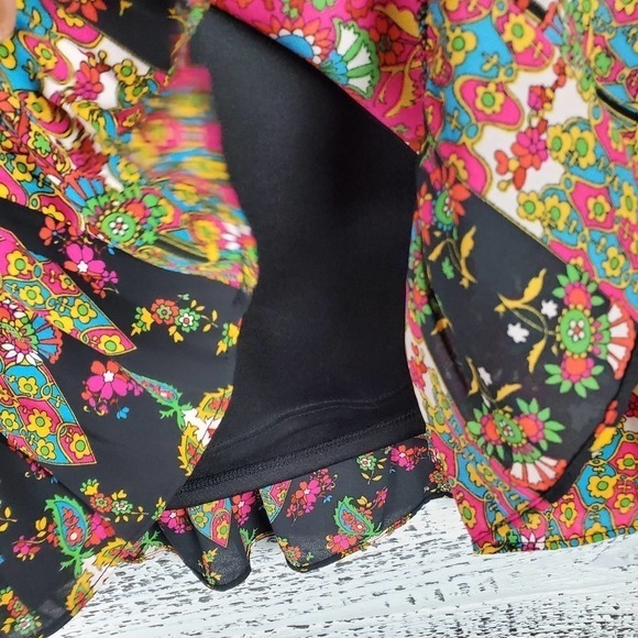 Show Me Your Mumu Margot Mini Dress Merry Marigold Mini Bell Sleeves Size Small - Picture 5 of 10